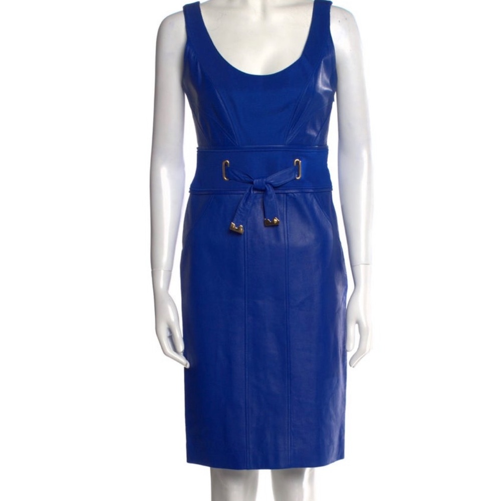 Versace Blue Leather Dress